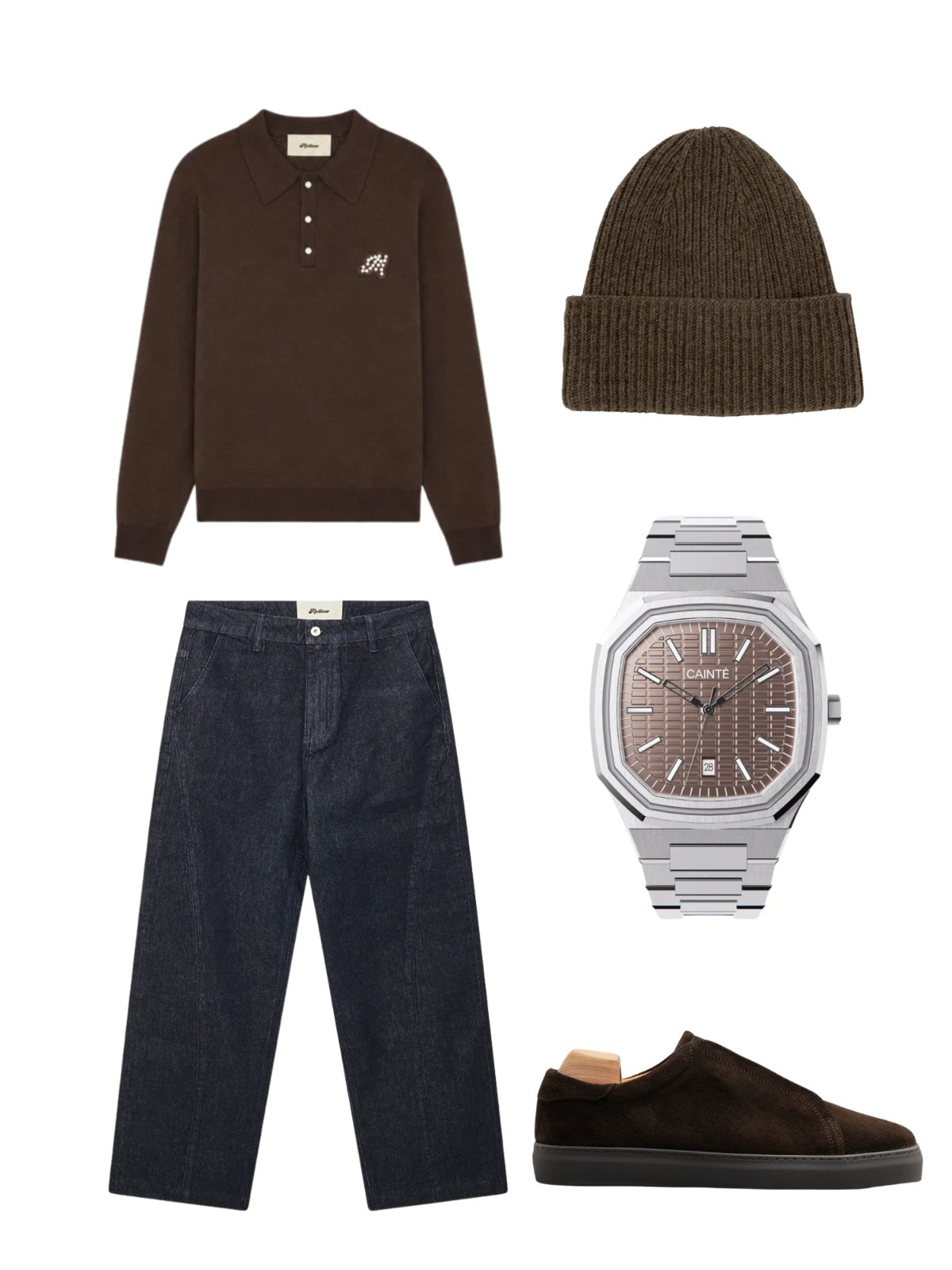 Brown Tones & Denim — casual — outfit herr — with jeans and polo
