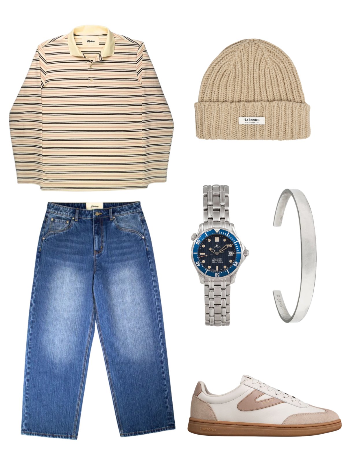 Stripes & Wide Denim — casual — outfit herr — with jeans and t-shirt