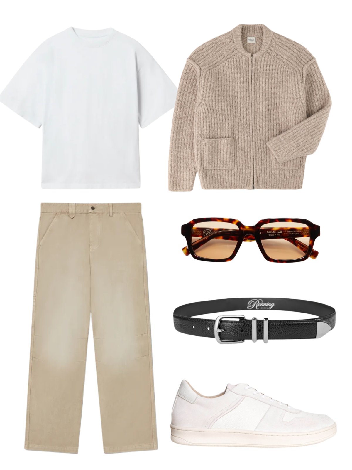 Oat & White Layers — minimalism — outfit herr — with accessories and shoes